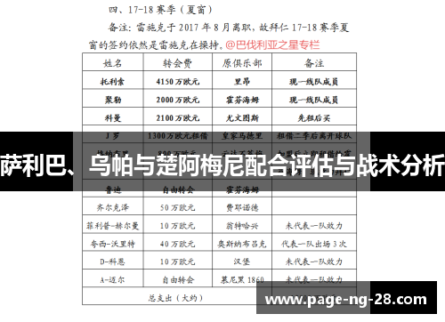 萨利巴、乌帕与楚阿梅尼配合评估与战术分析 萨利巴、乌帕与楚阿梅尼配合评估与战术分析
